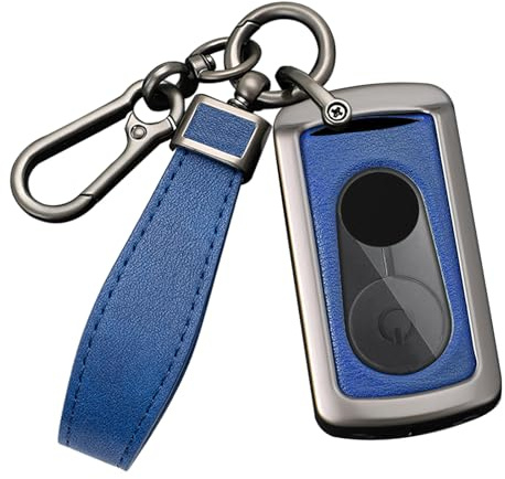 HIBEYO Custodia per chiave auto, adatta per Yamaha NVX NVX155 Xmax XMAX300 QBIX AEROX JAUNS MAX 125 cover per chiavi auto, custodia portachiavi blu