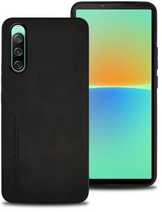 shamdspopu Hülle für Sony Xperia 10 IV, TPU kombiniert mit komfortablem Leder-Oberfläche, hochwertig, luxuriös, stoßfest, Kratzfest und robust. (schwarz)