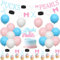 Sursurprise Hockey Gender Reveal Dekorationen, Pucks oder Perlen Banner Cake Topper Cupcake Picks Ballons Rosa Blau für Junge Mädchen Baby Shower Ice Hockey Sport Themed Party Supplies