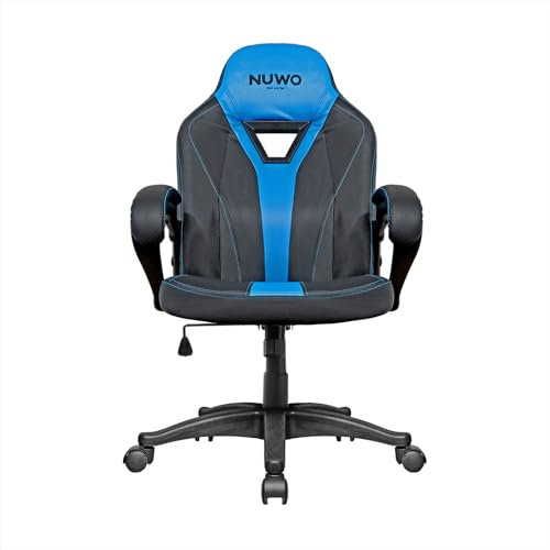 Nuwo Skin Sedia Gaming Ergonomica, Sedia PC Computer Gaming Ufficio, Braccioli Imbottiti Curvi, Altezza Regolabile, 150 Kg, Grigio