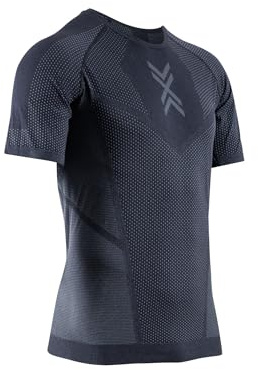X-Bionic XCEED Run Shirt Short Sleeves für Herren - Hochleistungs-Laufshirt ideal für Training und Jogging - Erweiterte Wärmeregulierung und strapazierfähiges Design - Schwarz/Grau, XXL