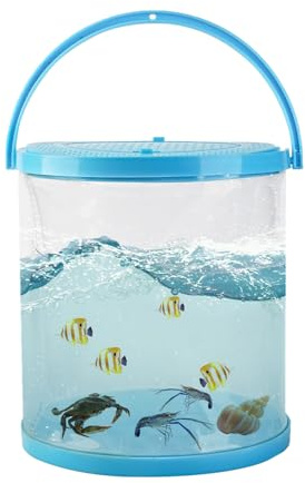 Dnoifne Klappbares Mini-Aquarium – Tragbarer Behälter für Fische & Kleintiere | Leichter Transportbehälter für Strand, See oder Pool