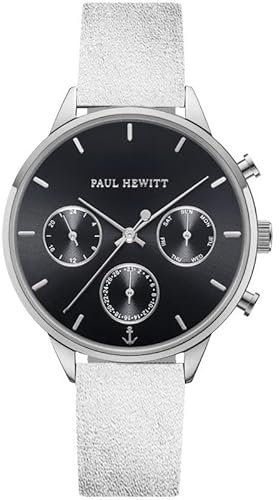 PAUL HEWITT Damenuhr Everpulse Silber Schwarz 38mm - Uhrenarmbandes Silberfarben