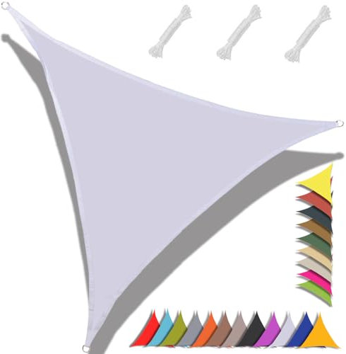 MAJINGC Toldo Vela De Sombra Triangular 2x2x2m Impermeable Toldo Protección Rayos 98% UV,Adecuado para Jardín, Terraza, Exterior, Cenador Blanco