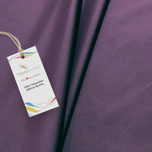 TOLKO Verdunklungsstoff Meterware 100% Lichtdichter Stoff | 280cm breit | Gardinen Vorhangstoff Verdunklungsvorhang Verdunklungsrollo Beschattung Sonnenschutz Stoffe zum Nähen (Aubergine)