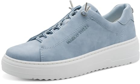 Marco Tozzi Damen Sneaker weiches Feel Me Wechselfußbett weiches Innenfutter Vegan Schnürer