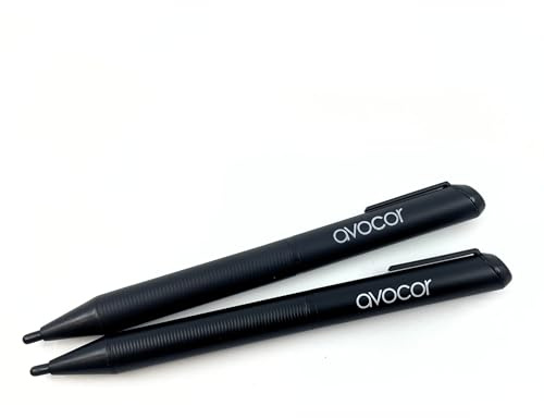 Avocor Stylus Pair for E Series Interactive Displays | Ideal for Classrooms, Meetings & Digital Whiteboarding | Powered Pressure-Sensitive Pens, Rechargeable