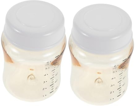 Weithals Muttermilchflaschen 2 Stück 180ml Ppsu mit Messskala | Auslaufsicher, Dampfsterilisierbar, Tragbar, Luftdichte Deckel, für Zuhause und Reise, Präzise Kontrolle Zufällige Farbe