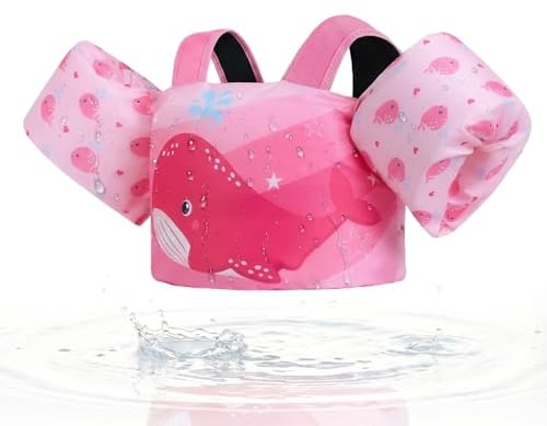 Gogokids Kinder Schwimmflügel Schwimmweste für Babies - Komfortable Schwimmhilfe mit Armbänder für Kinder von 1-6 Jahren,24-66lbs/11-30kg, Schwimmtraining Jacke mit Sicherheitsschnalle & Armärmeln