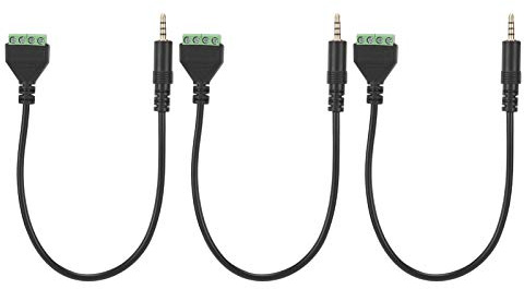 ZMellifluent 3 pièces, prise mâle stéréo 3,5 mm à 4 pôles vers connecteur d’adaptateur terminal Balun à vis AV à 4 broches, câble d’extension audio sans soudure pour microphone et écouteurs ave