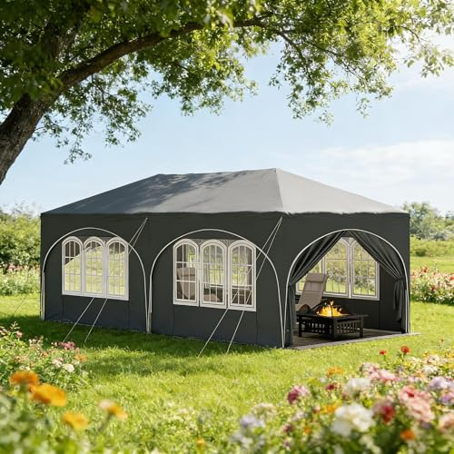 Carport Tenda garage 4 x 6 m – Tenda da garage invernale con porte a rullo, impermeabile e resistente ai raggi UV – Robusto telaio in acciaio per auto, SUV e roulotte – ideale per cortili, terrazzi