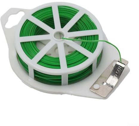 Fascette di supporto da giardino in filo di ferro con anello per appenderlo, salvaspazio, fissaggio per piante, verde, multiuso, per organizzare 20 m, 30 m, 50 m, 100 m, per piante rampicanti (100 m)
