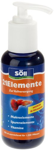 Söll 21Elemente, 100 ml - Vitalstoffe für Aquarienfische, Wasseraufbereiter spendet Mineralien, Spurenelemente und Vitamine für gesunde Fische und Pflanzen