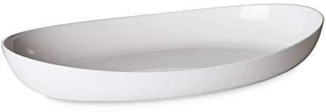 Omada Design Vassoio da Portata in Plastica Bicolore, 28x17x5 cm, Resistente, lavabile in lavastoviglie, Made in Italy, linea Trendy, Bianco