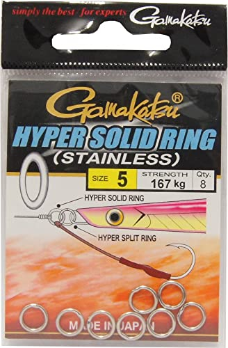 Gamakatsu Hyper Solid Ring Stainless Nickel Ringe, Größe:5