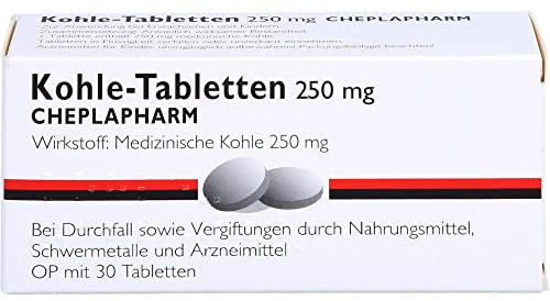 Kohle-Tabletten 250 mg bei Durchfall, 30 St. Tabletten