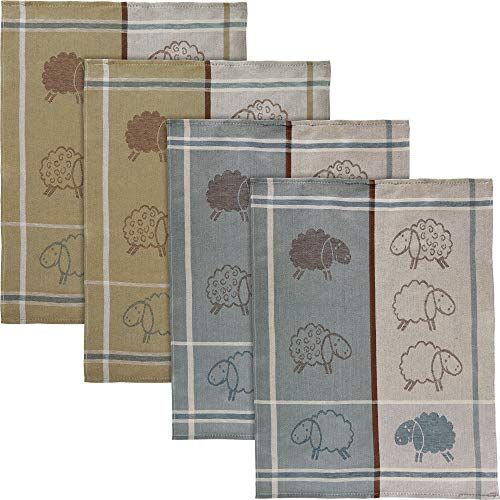Geschirrtuch 4er-Pack Halbleinen Bunt Größe 50x70 cm