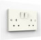 Displaypro Single, Double Light Switch Surround Acrylic Finger Plate Panel Plug Socket (White - Double)