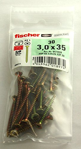 fischer Spanplattenschraube Classic-Fast Kreuzschlitz PZ1 3,0 x 35 - VPE 30