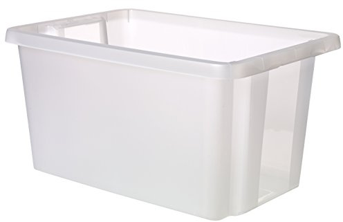 Curver 00752-001-00 Essentials Box, stapelbar, Kunststoff, transparent, 56 x 38,7 x 29,1 cm, 45 l