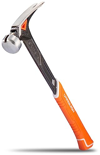 Vanquish Framing Hammer 17oz One-Piece Forged Straight Rip Claw with Anti-Vibration, Magnetic Nail Holder, Smooth Striking Face, Soft Grip Handle 0524