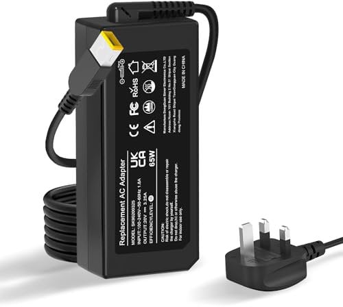 65W Lenovo Laptop Charger, Yellow Square Tip (Not USB C) 20V 3.25A 65W Replacement for Lenovo Thinkpad X/E/S/L/B/U/T/K/Z/Y/G: 430 440 450 460 560 431 440 531 540