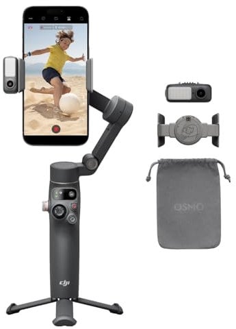 DJI Osmo Mobile 7P Gimbal-Stabilisator für iPhone, Android, Natives Tracking, Beleuchtung, 3-Achsen-Smartphone-Gimbal, schneller Start, EIN-klick-Bearbeitung, integrierter Verlängerungsstab & Stativ