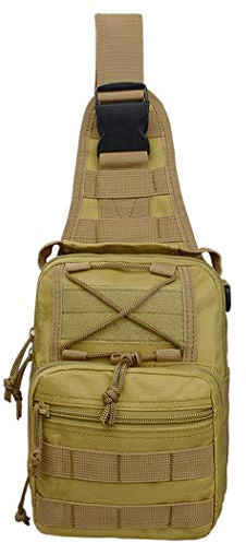 denlix EDC Schultertasche, Brusttasche, einzelne Schulter, Kuriertasche, Molle-Stil, Militär, Sport, Wandern, Tagesrucksack, für Herren und Damen