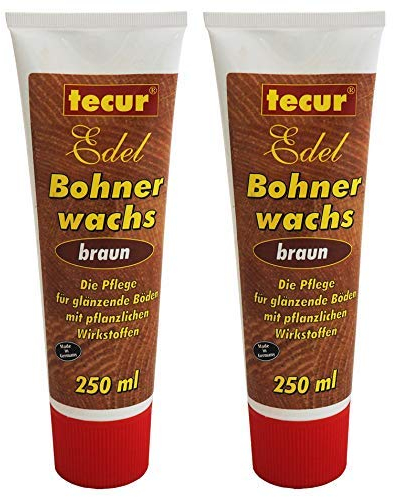 2x 250ml Edel Bohnerwachs braun von tecur, Bodenwachs, Holzbodenpflege