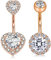 Incaton 2stk Zirconia Bauchnabelpiercing Herz Form Piercing Bauchnabel 14 Gauge Edelstahl Piercing Barbell Schmuck Rose Gold