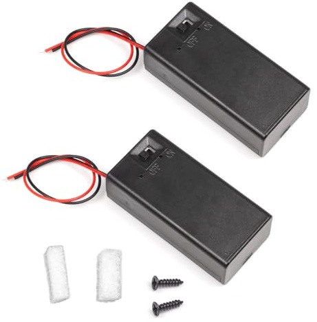 LAMPVPATH Lot de 2 Supports de Batterie 9 V avec Interrupteur 9 V Boîtier de Batterie 9 V avec Interrupteur