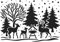 Ideen mit Herz Laser-Kunststoff-Schablone | Fenster-Schablonen | DIN A4 | Weihnachten & Winter | ideal für Wandgestaltung, Textilien, Papier, Fensterbilder selber gestalten (Waldszene)