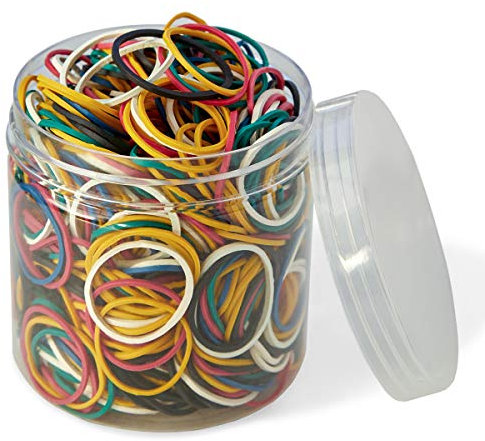 Gummibänder, Größe 10, 800 Stück, 2,5 cm, elastisches Band, 6 Farben, für Bürobedarf