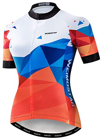 Sommer Radtrikot Damen Kurzarm Atmungsaktive Fahrradtrikot für Frauen Rennrad Trikot Mountainbike Trikot Radfahren Shirt CF2