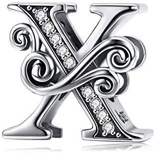 Lorrifal Charme Lettre de L'alphabet Argent Sterling 925 Avec AAAAA Zircone Femmes Perles Charm Compatible Pour PANDORA Vrai Breloque & European Bracelet