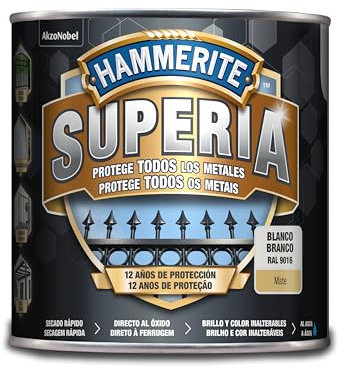 Hammerite Superia Esmalte antioxidante al agua Mate Blanco 2,5 L