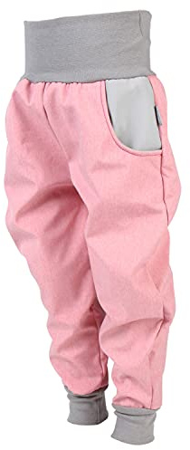 Lilakind“ Baby Kinder Pumphose Softshell mit Taschen Grau Rosa Gr. 128/134 - Made in Germany