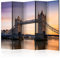 murando Raumteiler Foto Paravent London 225x172 cm beidseitig auf Vlies-Leinwand Bedruckt Trennwand Spanische Wand Sichtschutz Raumtrenner Design England de Europa Stadt Brücke d-B-0278-z-c