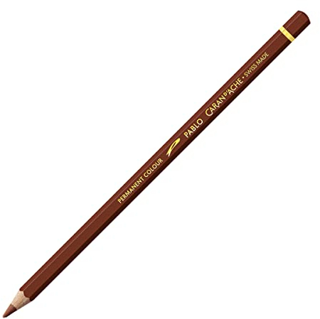 Caran d'Ache Pablo Wooden Artist Quality Colour Pencils Buntstifte Farbstifte Bleistift/ 3 Stück/Pack - Farbe: 059 BROWN/BRAUN (666.059) / FSC™-zertifiziertes Zedernholz