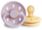 FRIGG Moon Phase Schnuller 2 Packung | Latex Schnuller | BPA-Frei | Hergestellt in Dänemark | Symmetrischer Sauger in Kirschform (Pale Daffodil/Soft Lilac, Größe 1 (0-6 Monate))