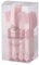 Decor Decorline - Reusable Robust Plastic Cutlery Set - 40 Pieces - Each with 10 Dinner Forks, 10 Salad Forks, 10 Knives, 10 Soup Spoons - Baroque Collection - Pink