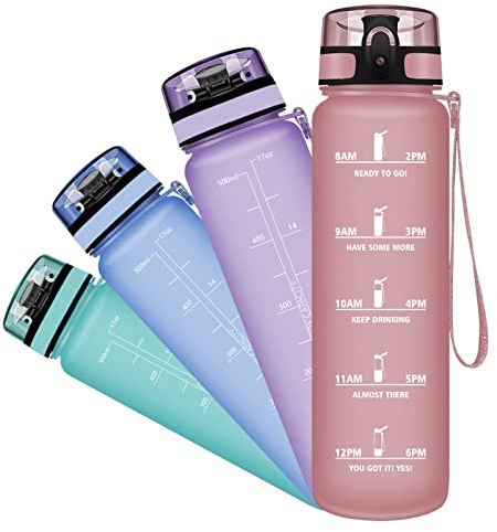 Grsta Fahrrad trinkflasche - Trinkflasche 500ml - Trinkflasche kohlensäure geeignet, BPA-frei Auslaufsicher, Sport trinkflasche für Fahrrad, Fitness, Yoga, Laufen, Schule, Uni, Outdoor