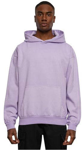 Urban Classics Men's Heavy Terry Garment Dye Hoody, Men's Sweatshirt in Oversized Look, Sizes XS - 5XL, fliederfarben, 5XL Lilac