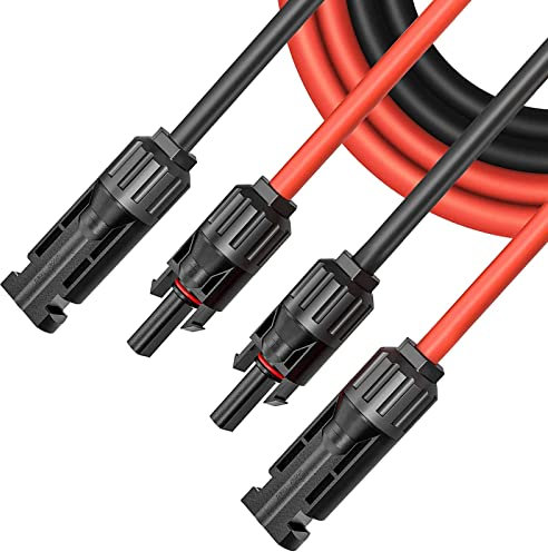 zuyes Solar Cable 4 mm, Extension 8 m, Solar Plug Solar Cable Extension Cable, PV Cable 4 mm2, IP67 Photovoltaic Cable Plug