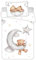 Jerry Fabrics Baby Bettwäsche mit Teddy auf Wolke 100x135 cm 100% Baumwolle