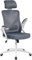 Yaheetech Sedia Ufficio Ergonomica con Braccioli Poggiatesta Regolabile Schienale Alto Funzione Dondolo Poltrona Scrivania Girevole in Rete Traspirante con Supporto Lombare Nera/Grigia