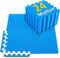 Bodenschutzmatte Fitness Set- 24 Puzzlematte - Eva Sportmatte Fitnessmatte rutschfest, Bodenmatte für Fitnessraum&Fitnessgerät, Fallschutzmatten Outdoor&Pool Unterlegmatte, Blau