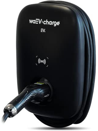 waEV-charge EV1i | EV charger | 7.4kW Electric Vehicle Charger | Type 2 Plug | 5M tethered cable | WiFi, Bluetooth, LAN Smart Charger | PEN Protection | Powered by ev.energy