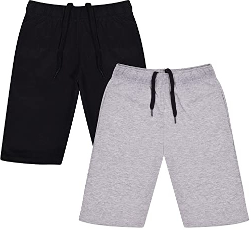A2Z 4 Kids Boys Cotton Stretch - Shorts S07 Black/Grey 2 Pack 11-12