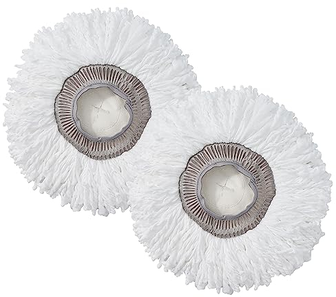 True & Tidy MP-365 Round Mop Pad Replacement Set for SPRAY-360 Clean Everywhere Spray Mop Kit, Machine Washable up to 100x (2)